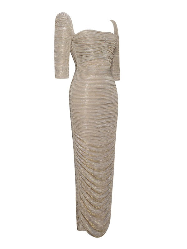 Gold Ruched Dress