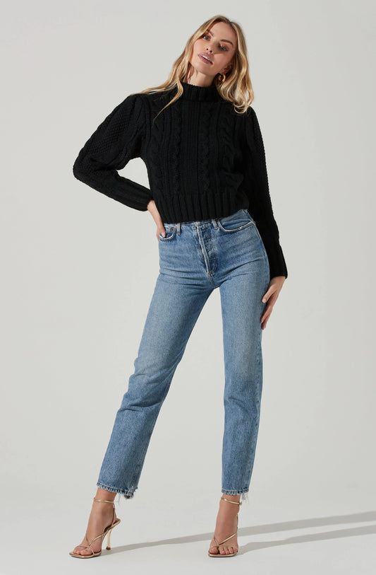 Haisley Cableknit Turtleneck Sweater