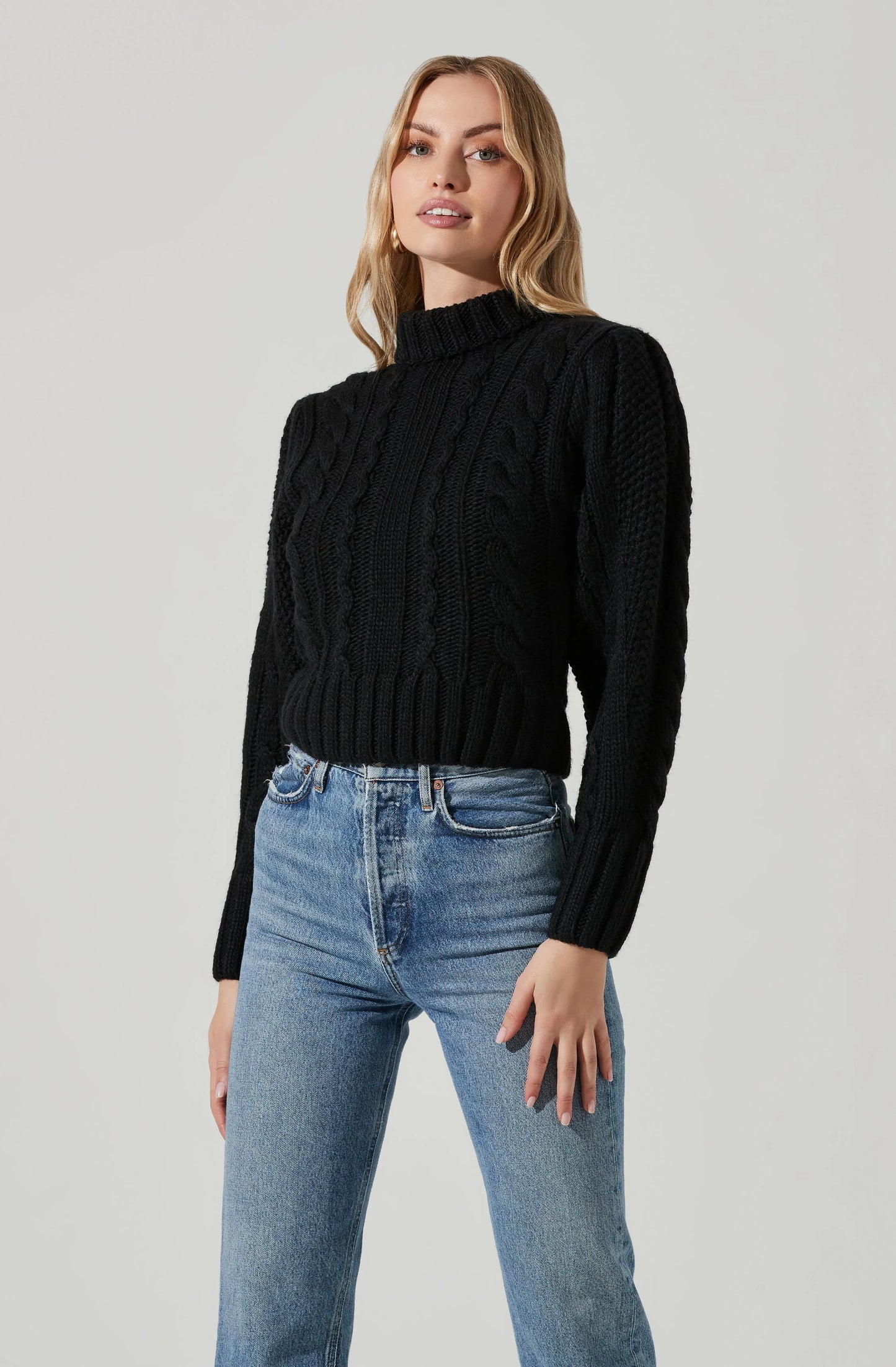 Haisley Cableknit Turtleneck Sweater