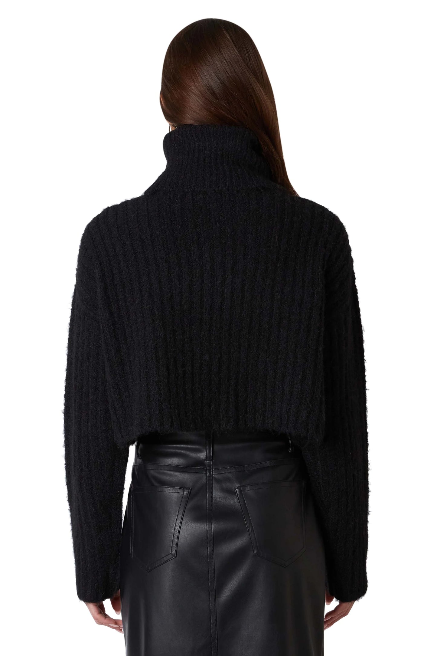 Black Fuzzy Turtleneck Sweater